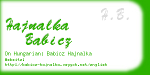 hajnalka babicz business card